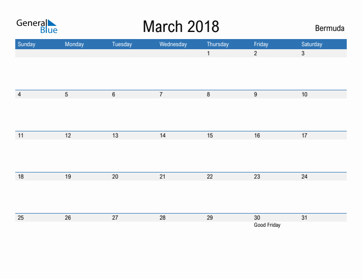 Fillable March 2018 Calendar