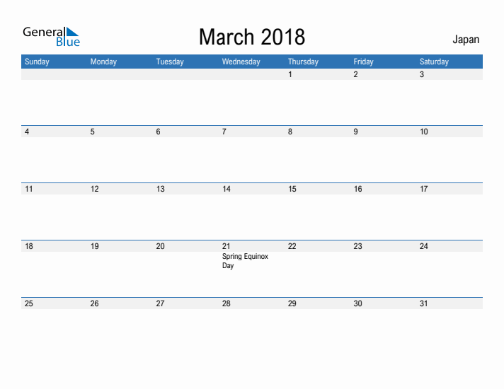 Fillable March 2018 Calendar