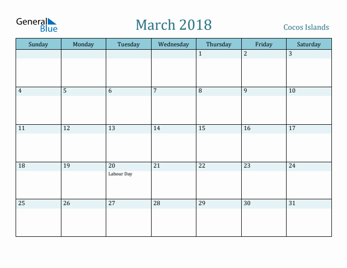 March 2018 Calendar with Holidays