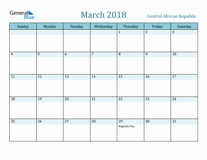 March 2018 Calendar with Holidays