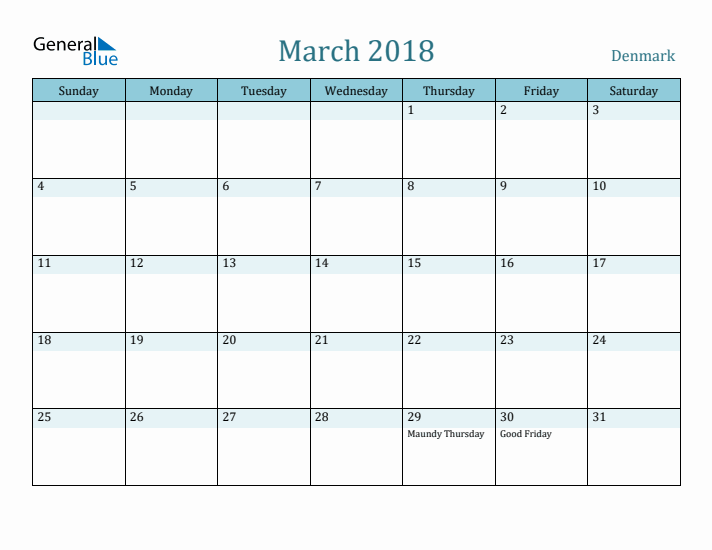 March 2018 Calendar with Holidays