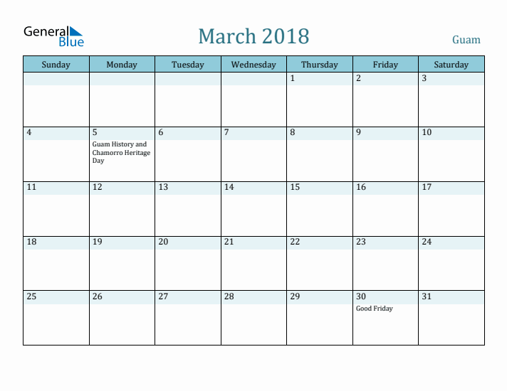 March 2018 Calendar with Holidays