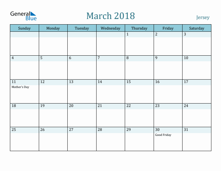 March 2018 Calendar with Holidays