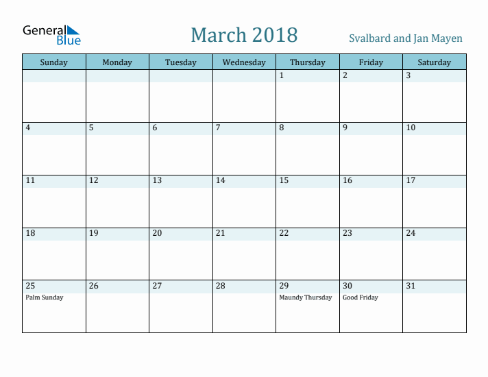 March 2018 Calendar with Holidays