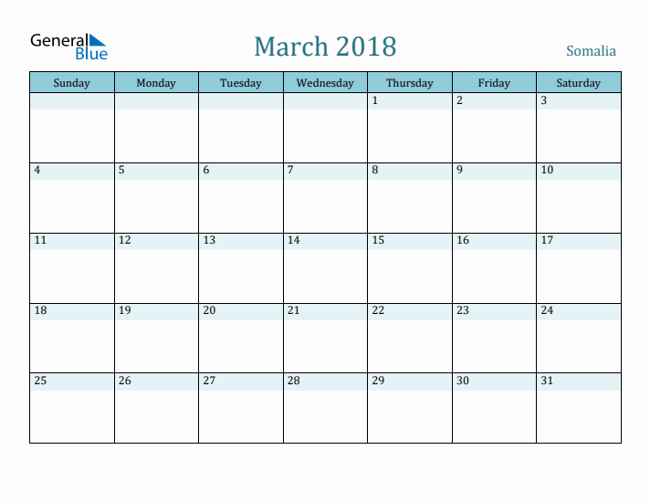 March 2018 Calendar with Holidays