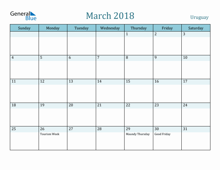 March 2018 Calendar with Holidays