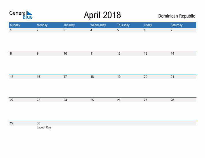 Fillable April 2018 Calendar