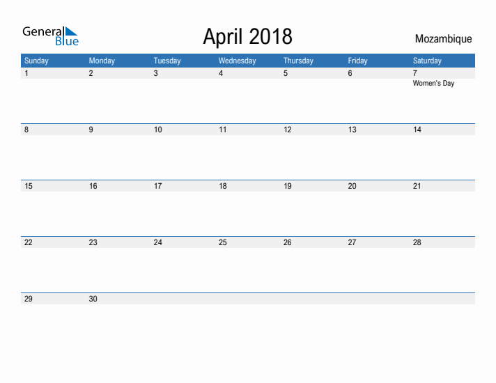 Fillable April 2018 Calendar