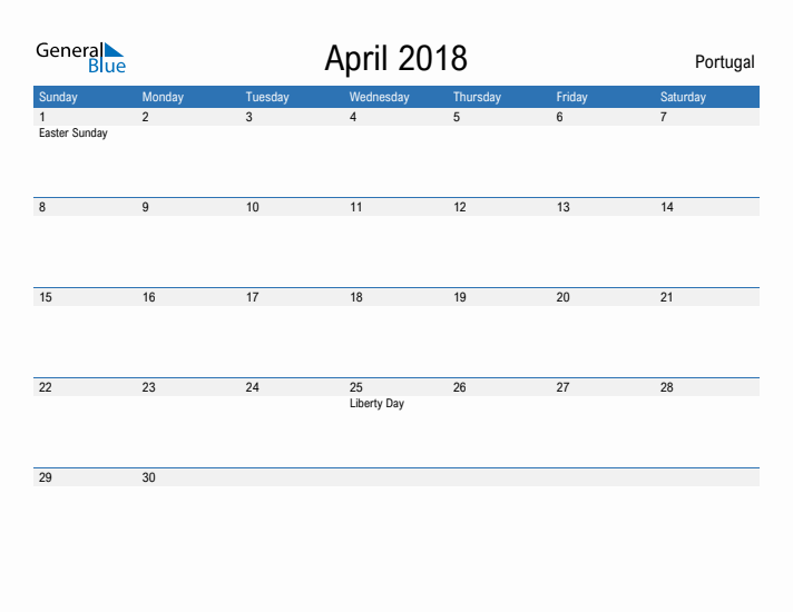 Fillable April 2018 Calendar