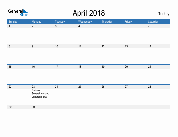 Fillable April 2018 Calendar