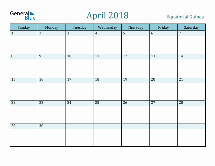 April 2018 Calendar with Holidays