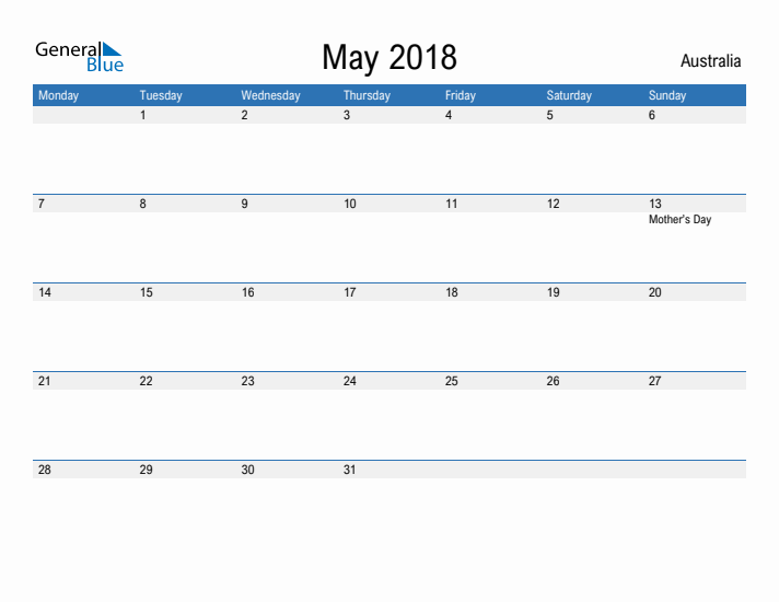 Fillable May 2018 Calendar