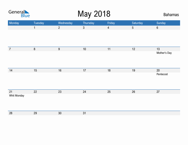 Fillable May 2018 Calendar