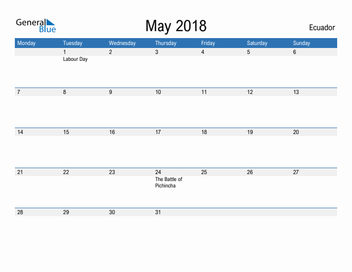 Fillable May 2018 Calendar