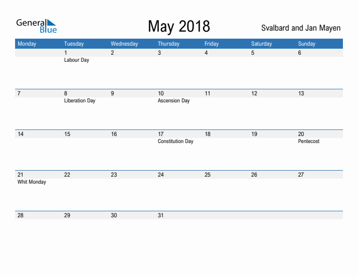 Fillable May 2018 Calendar