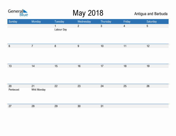 Fillable May 2018 Calendar