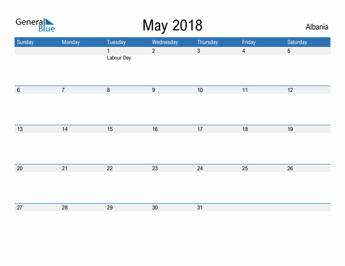 Fillable May 2018 Calendar