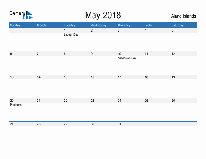 Fillable May 2018 Calendar