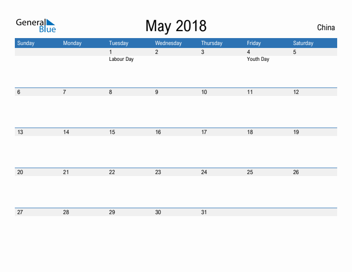 Fillable May 2018 Calendar