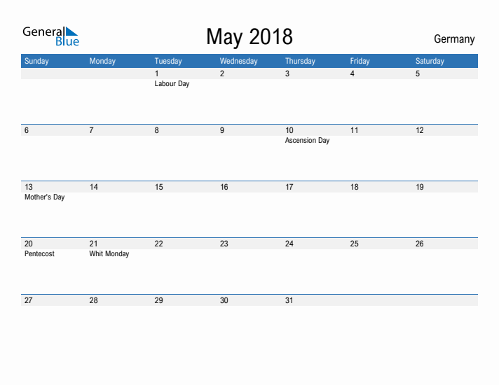 Fillable May 2018 Calendar