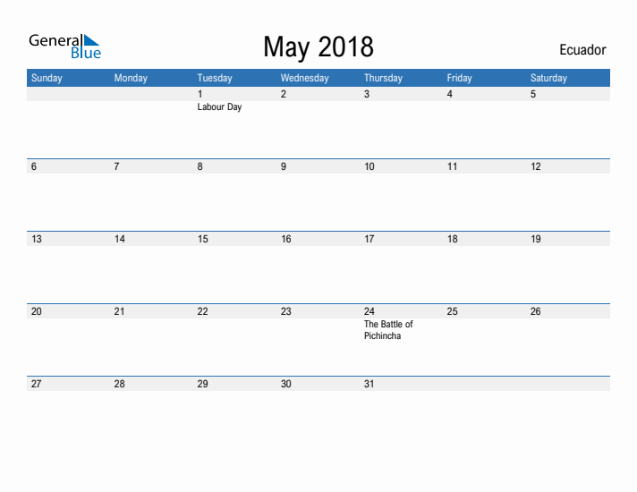 Fillable May 2018 Calendar