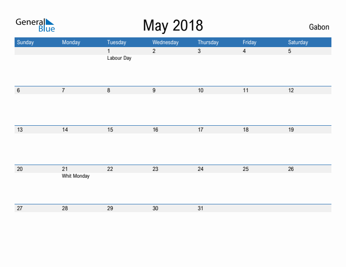 Fillable May 2018 Calendar