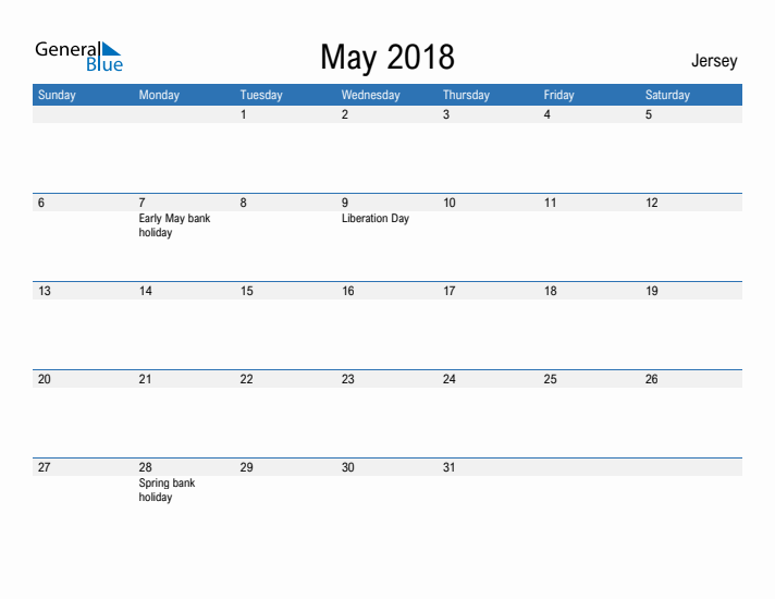 Fillable May 2018 Calendar