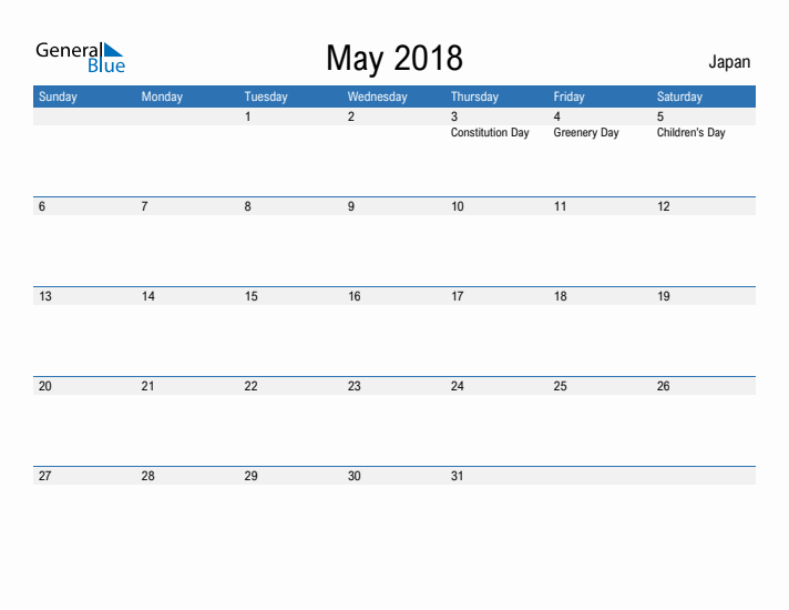 Fillable May 2018 Calendar