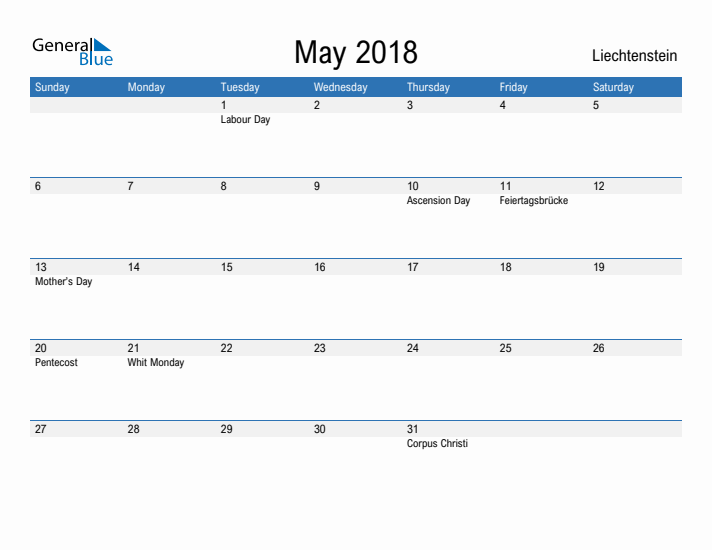 Fillable May 2018 Calendar