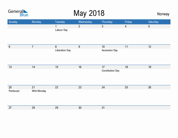 Fillable May 2018 Calendar