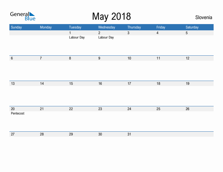 Fillable May 2018 Calendar