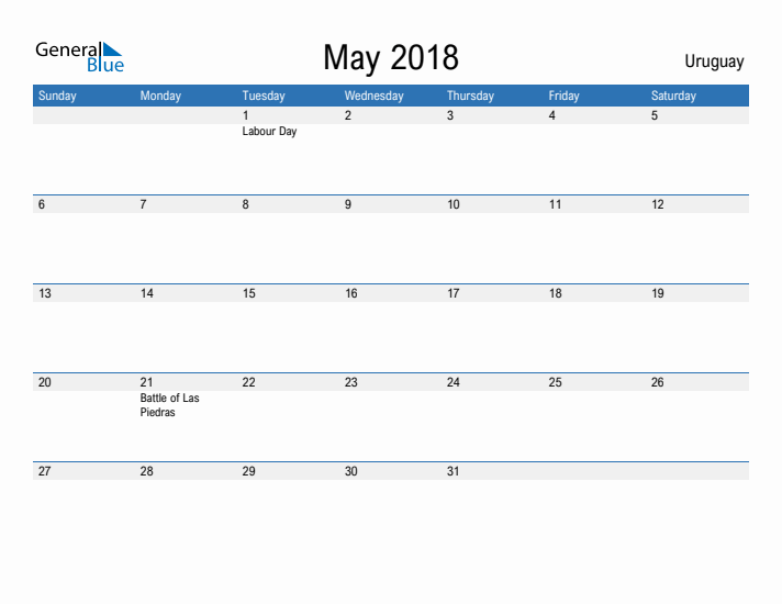 Fillable May 2018 Calendar