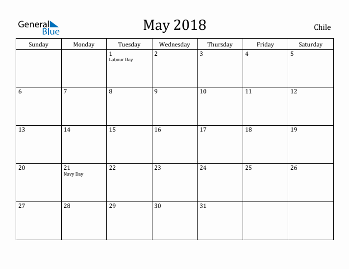 May 2018 Calendar Chile