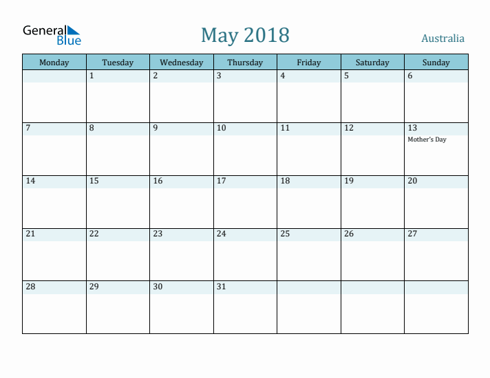 May 2018 Calendar with Holidays