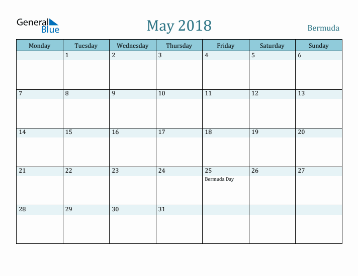 May 2018 Calendar with Holidays