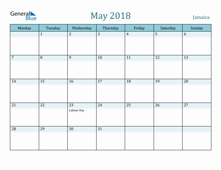 May 2018 Calendar with Holidays