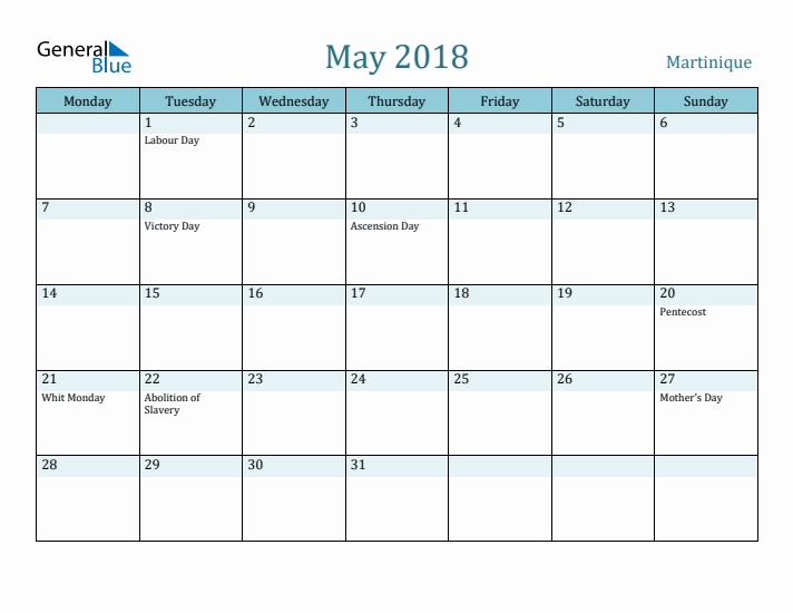 May 2018 Calendar with Holidays