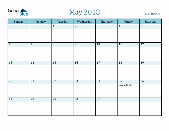 May 2018 Calendar with Holidays