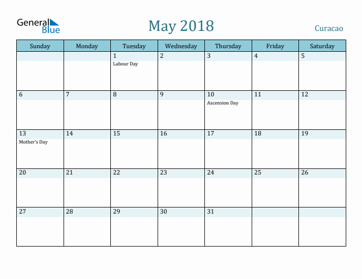 May 2018 Calendar with Holidays