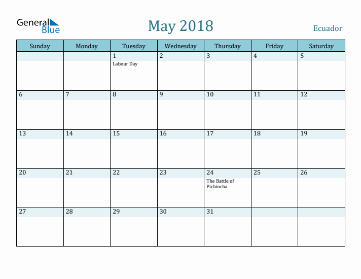 May 2018 Calendar with Holidays