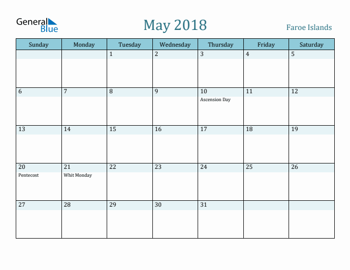 May 2018 Calendar with Holidays