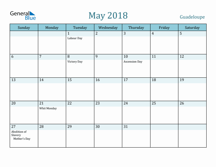 May 2018 Calendar with Holidays