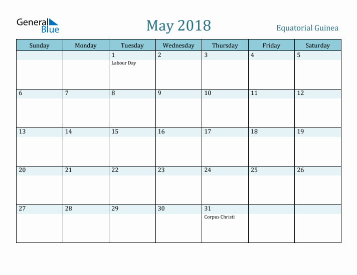 May 2018 Calendar with Holidays