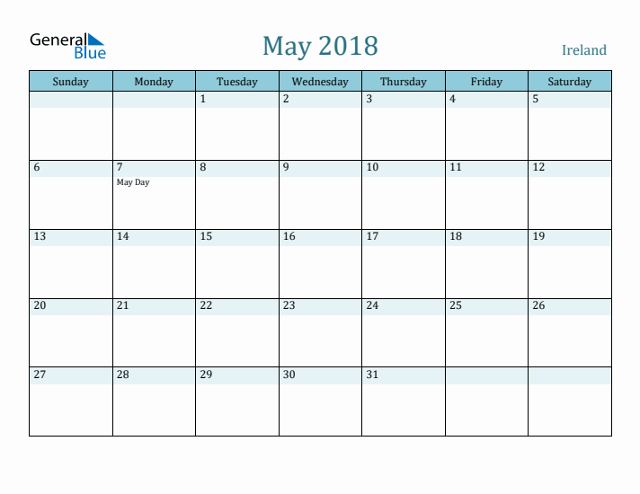 May 2018 Calendar with Holidays