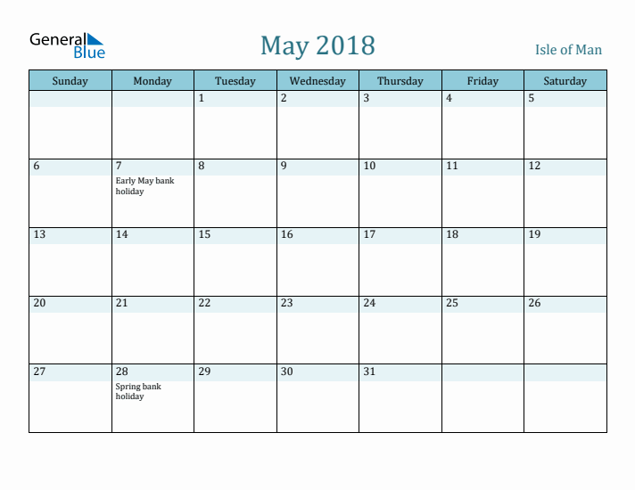 May 2018 Calendar with Holidays