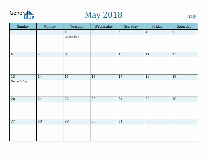 May 2018 Calendar with Holidays