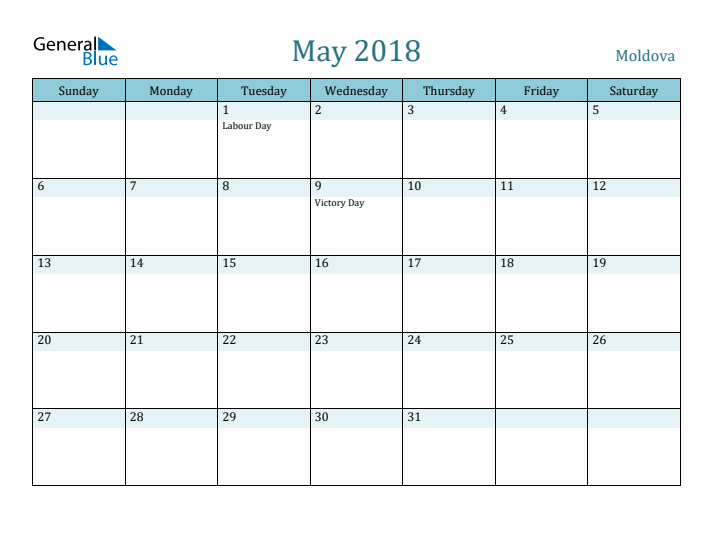 May 2018 Calendar with Holidays