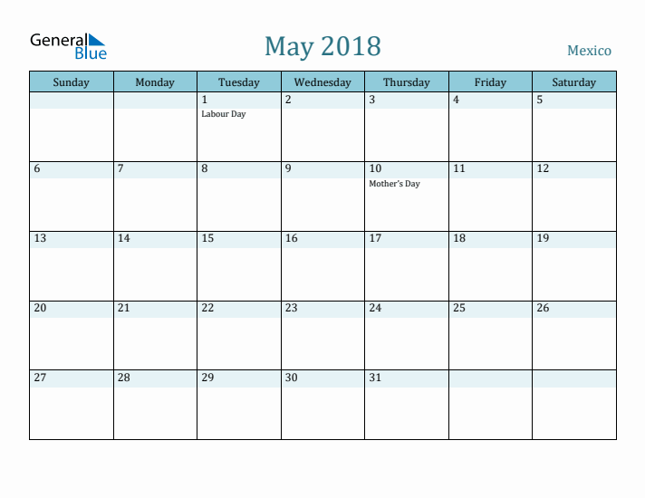 May 2018 Calendar with Holidays