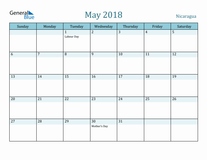 May 2018 Calendar with Holidays