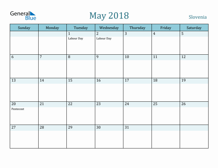 May 2018 Calendar with Holidays